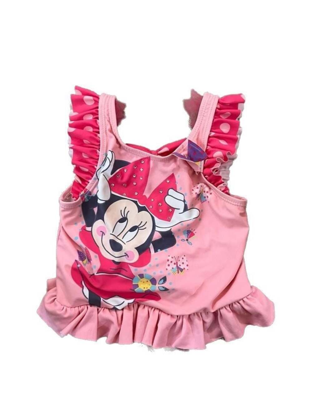 Disney Minnie Mouse Toddler Girls Pink Ruffle Swimsuit